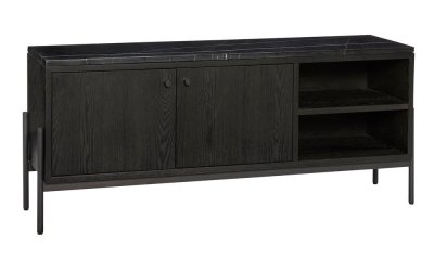 Comodă neagră joasă din lemn exotic 120×51 cm Nobu – Hübsch