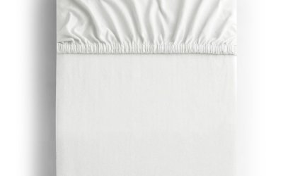 Cearșaf de pat DecoKing Amber Collection, 180-200 x 200 cm, alb