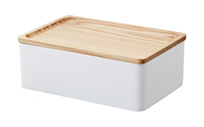 Cutie de depozitare albă cu capac 18.5×12.5×7 cm Rin – YAMAZAKI