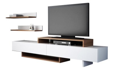 Set mobilier TV alb/natural 180×40 cm Nirvanas – Furny Home