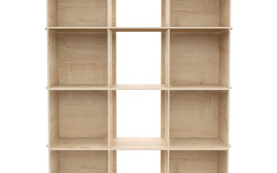 Bibliotecă cu aspect de lemn de stejar 92,5×132 cm Zimba – Kalune Design