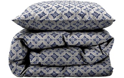 Lenjerie de pat albă/albastră din bumbac pentru pat de o persoană 140×200 cm Heirloom – Södahl