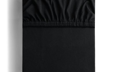 Cearceaf negru din jerseu cu elastic 180×200 cm Amber – DecoKing