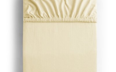 Cearșaf de pat DecoKing Amber Collection, 100-120 x 200 cm, crem