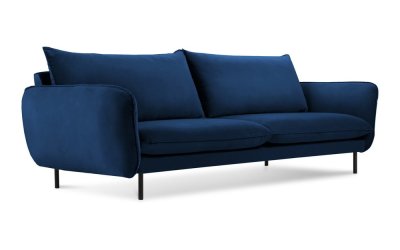 Canapea albastră cu tapițerie din catifea 200 cm Vienna – Cosmopolitan Design