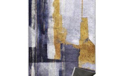 Covor galben/albastru închis lavabil 120×180 cm Unique – Mila Home