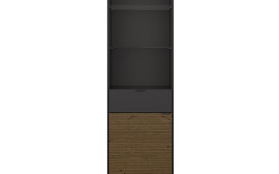 Bibliotecă neagră/maro cu aspect de lemn de pin 51×190 cm Soma – Tvilum