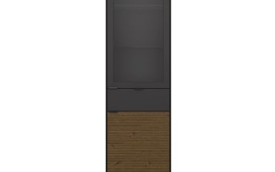 Bibliotecă negru/maro cu aspect de lemn de pin 51×190 cm Soma – Tvilum