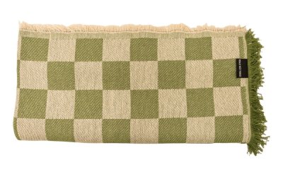Cuvertură verde/bej pentru pat dublu 240×240 cm Green Checkerboard – Really Nice Things