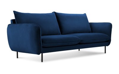 Canapea albastră cu tapițerie din catifea 160 cm Vienna – Cosmopolitan Design