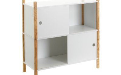 Bibliotecă de copii albă cu ușă glisantă 70×77 cm – Casa Selección