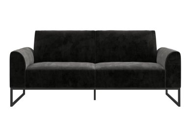 Canapea extensibilă neagră 217 cm Adley – CosmoLiving by Cosmopolitan