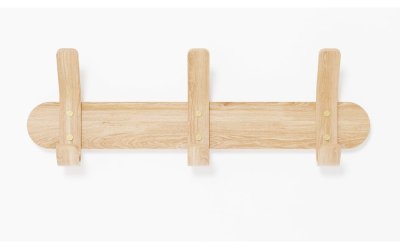 Cuier de perete din lemn de stejar Left Hook – Wireworks