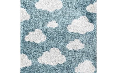Covor pentru copii albastru antialergic 170×120 cm Clouds – Yellow Tipi