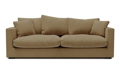 Canapea din catifea reiată bej 220 cm Comfy – Scandic