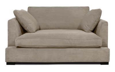 Canapea bej cu tapițerie din catifea reiată 132 cm Mobby – Scandic