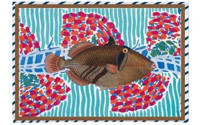 Covoraș de baie turcoaz 40×60 cm Tufted Fish – Really Nice Things