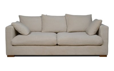 Canapea bej cu tapițerie din catifea reiată 220 cm Comfy – Scandic